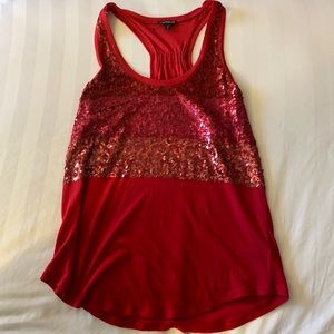 Express Womens Red Sequin Party Top, size: S